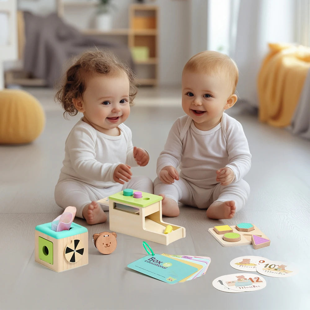 Montessori Wooden Toys Set Exercise The Hand-Eye Coordination Logic Ability Of Children Months 9-12Early Childhood Games Gifts