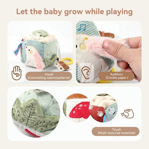 Baby Montessori Toy cotton Magic Tissue Box Soft Plush Sensory Touch Toys Finger Exercising Busy Board Game Baby Montessori Gift